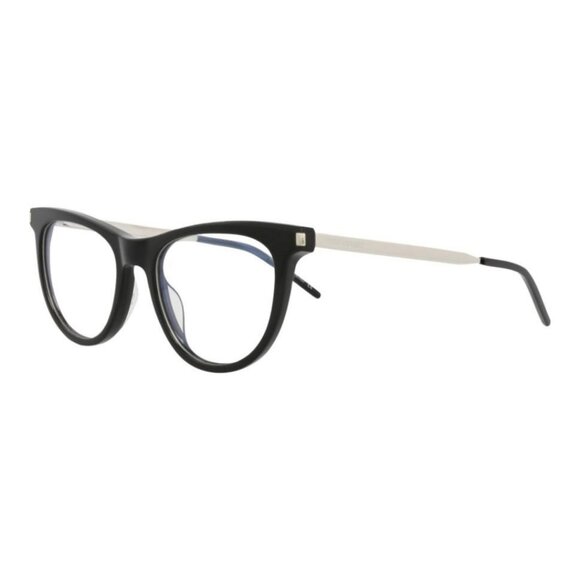 Saint Laurent Womens Cat Eye Black Silver Transparent Fashion Designer Eyewear - Picture 1 of 4